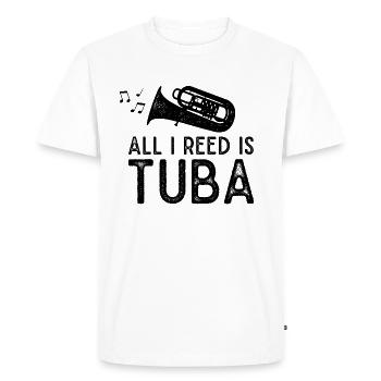 Tuba Tuba Brass Instrument Music Brass Band - Men's Premium Organic T-Shirt - white - Front - Nico (187cm)