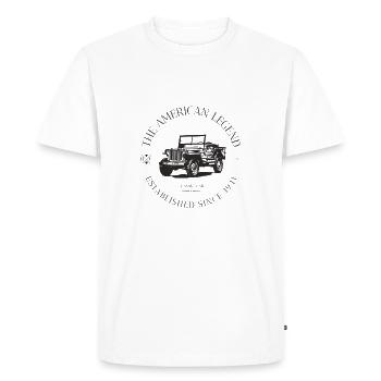 JEEP WILLYS AMERICAN CAR - T-shirt Premium bio Homme - blanc - Devant - Nico (187cm)