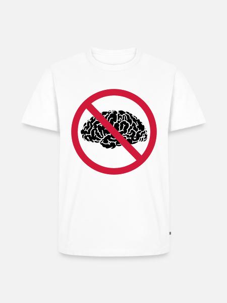 no brains allowed - Men's Premium Organic T-Shirt - white