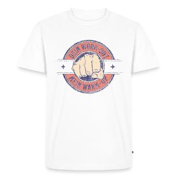 Your Work-out My Warm-up - Men's Premium Organic T-Shirt - white - Front - Nico (187cm)