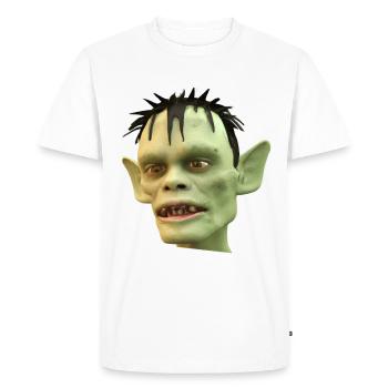 Horror Zombie vert en 3D pour Halloween - T-shirt Premium bio Homme - blanc - Devant - Nico (187cm)
