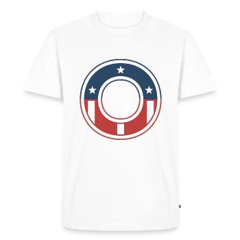 Letter O USA - Men's Premium Organic T-Shirt - white - Front - Nico (187cm)