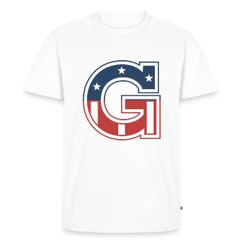Letter G USA - Men's Premium Organic T-Shirt - white - Front - Nico (187cm)