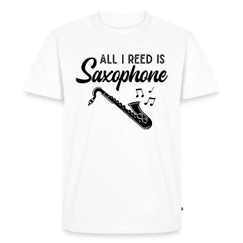 Saxophone Musicien Jazz Saxophoniste Orchestra - T-shirt Premium bio Homme - blanc - Devant - Nico (187cm)