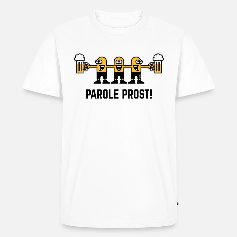Parole Prost! (Bier / Biertrinker / 3C) - Männer Premium Bio T-Shirt - Weiß