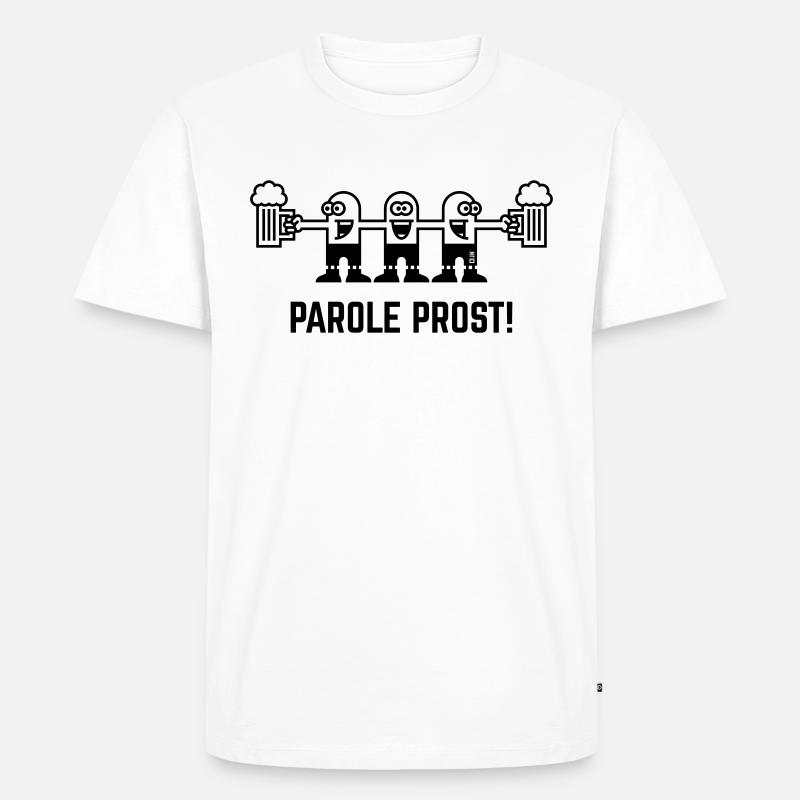 Parole Prost! (Bier / Biertrinker / 1C) - Männer Premium Bio T-Shirt - Weiß