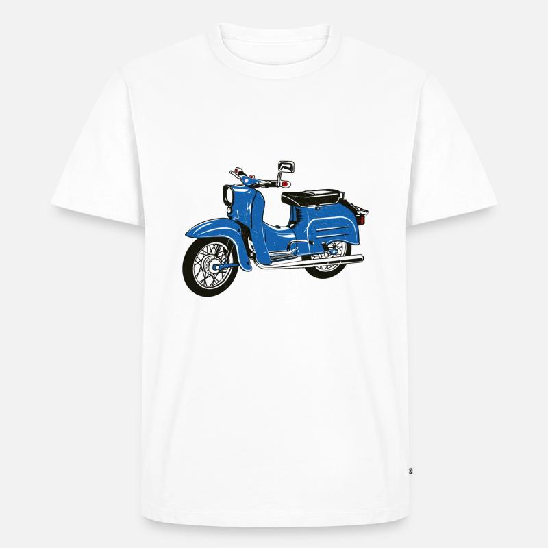 Simson Schwalbe blau - Männer Premium Bio T-Shirt - Weiß