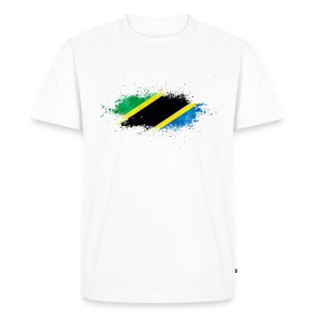 Tanzania - T-shirt Premium bio Homme - blanc - Devant - Nico (187cm)