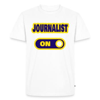journaliste - T-shirt Premium bio Homme - blanc - Devant - Nico (187cm)