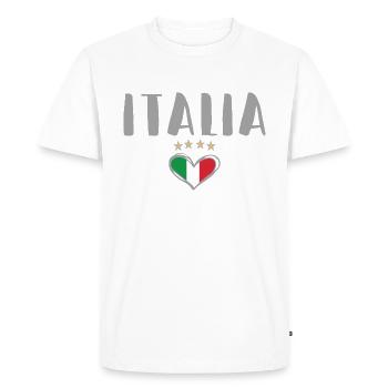Drapeau du maillot des fans de football de l’Italie - T-shirt Premium bio Homme - blanc - Devant - Nico (187cm)