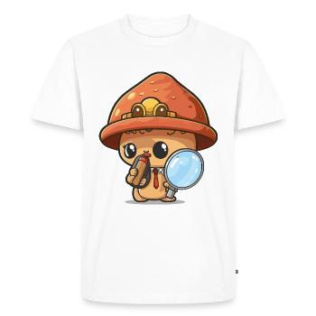 Mystère des champignons - T-shirt Premium bio Homme - blanc - Devant - Nico (187cm)