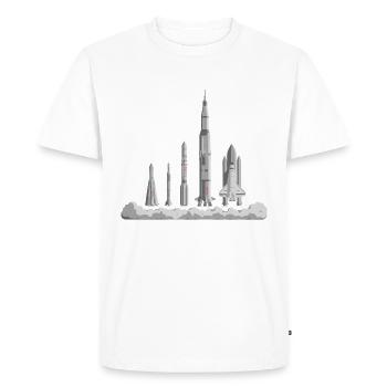 The Space Race - Men's Premium Organic T-Shirt - white - Front - Nico (187cm)