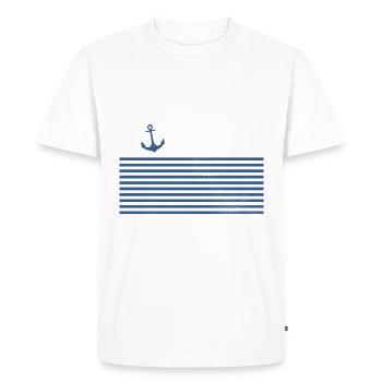 Anchor Strip Regatta Nautical for Captain Boat - Men's Premium Organic T-Shirt - white - Front - Nico (187cm)