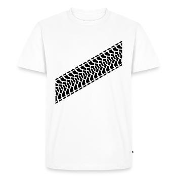 Tire footprint, tire gauge, tire tread (Diagonal) - Men's Premium Organic T-Shirt - white - Front - Nico (187cm)