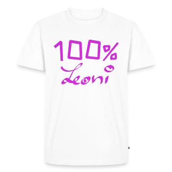 100 percent Leoni - Men's Premium Organic T-Shirt - white - Front - Nico (187cm)
