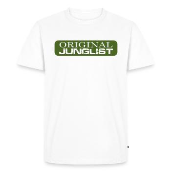 Original Junglist Drum and Bass DnB 90s Vert - T-shirt Premium bio Homme - blanc - Devant - Nico (187cm)