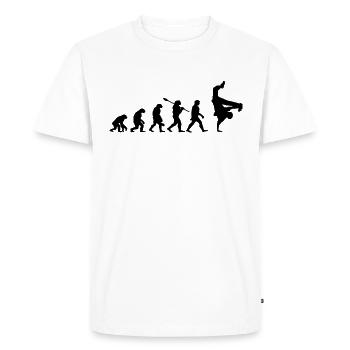 évolution hip hop breakdance - idée cadeau hip hop - T-shirt Premium bio Homme - blanc - Devant - Nico (187cm)