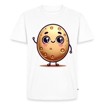 Happy Cartoon Patate Conception de personnage - T-shirt Premium bio Homme - blanc - Devant - Nico (187cm)