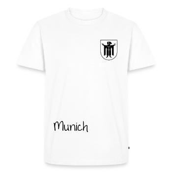 Munich - Munich and coat of arms with Münchner Kindl - Men's Premium Organic T-Shirt - white - Front - Nico (187cm)