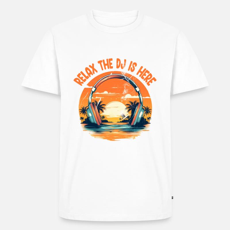 VINTAGE RAVE TECHNO DESIGN - Männer Premium Bio T-Shirt - Weiß