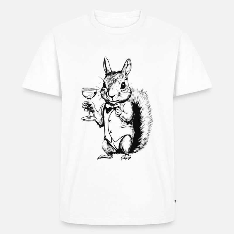 EICHHÖRNCHEN GRAPHIK - Männer Premium Bio T-Shirt - Weiß