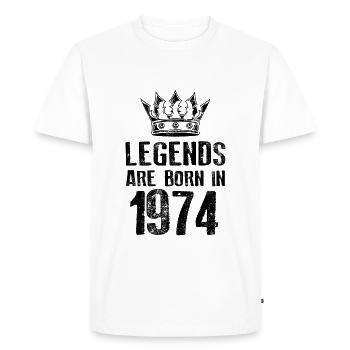 1974 legends born in - T-shirt Premium bio Homme - blanc - Devant - Nico (187cm)