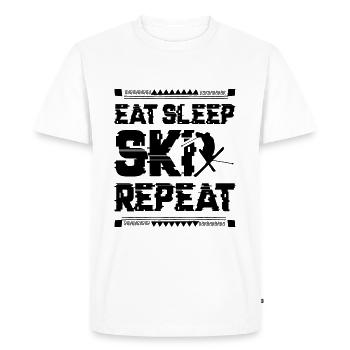 Eat Sleep Ski Repeat - Men's Premium Organic T-Shirt - white - Front - Nico (187cm)