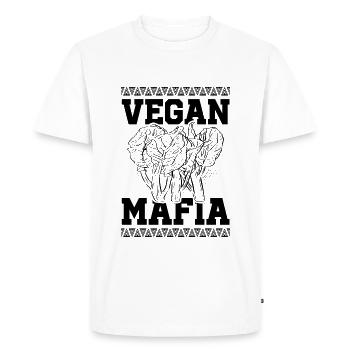 Vegan Mafia - Men's Premium Organic T-Shirt - white - Front - Nico (187cm)