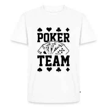 Poker Team - Men's Premium Organic T-Shirt - white - Front - Nico (187cm)