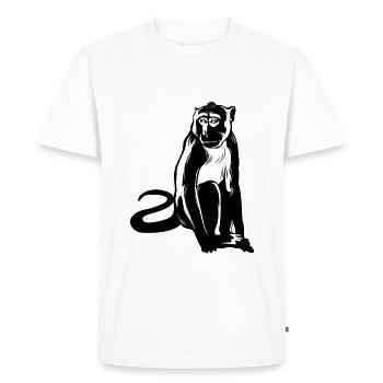 Singe Singe Animal - T-shirt Premium bio Homme - blanc - Devant - Nico (187cm)