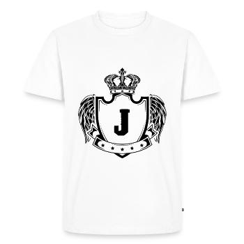 Armoiries de la lettre J - T-shirt Premium bio Homme - blanc - Devant - Nico (187cm)