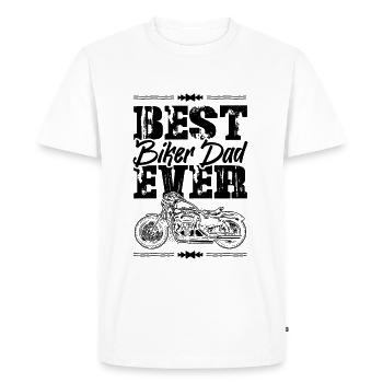 Biker Dad - Men's Premium Organic T-Shirt - white - Front - Nico (187cm)