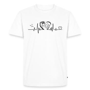 Summer Beach Heartbeat Funny Family Vacation Beach - T-shirt Premium bio Homme - blanc - Devant - Nico (187cm)