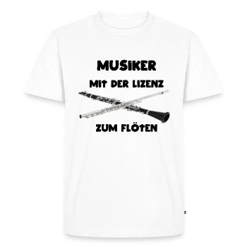 La licence flûte a des joueurs de flûte dans l’orchestre - T-shirt Premium bio Homme - blanc - Devant - Nico (187cm)