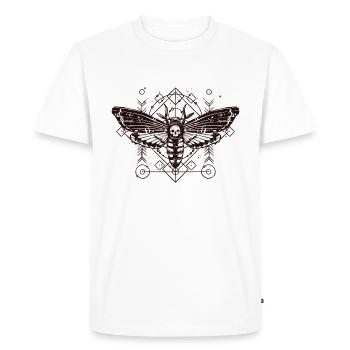 Papillon B de tatouage d'insecte Schaedel Skull Skull - T-shirt Premium bio Homme - blanc - Devant - Nico (187cm)