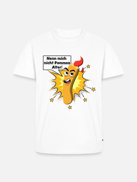 Pommes witzig - Männer Premium Bio T-Shirt - Weiß