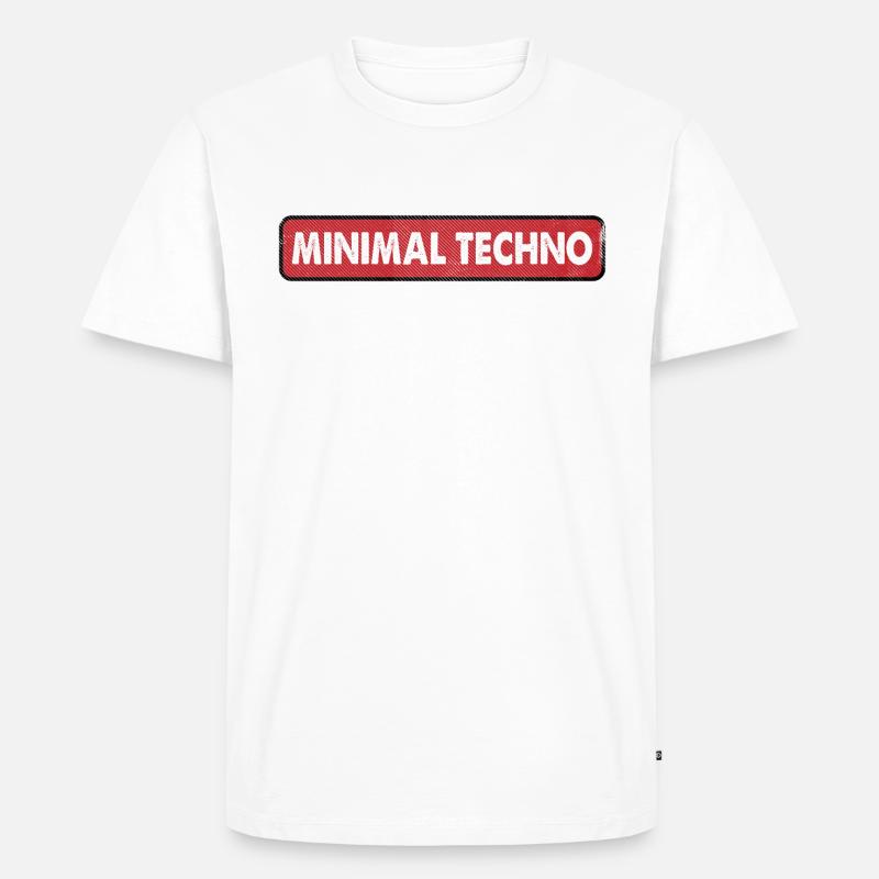 Minimaler Techno - Männer Premium Bio T-Shirt - Weiß