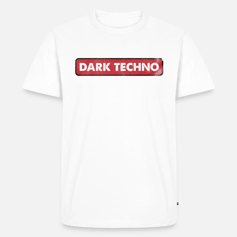 Dunkler Techno - Männer Premium Bio T-Shirt - Weiß