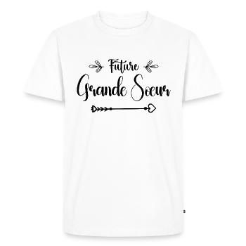future grande sœur cadeau naissance grande soeur - T-shirt Premium bio Homme - blanc - Devant - Nico (187cm)