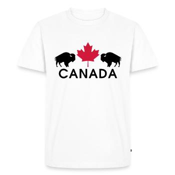 Canada Ahorn Bison - T-shirt Premium bio Homme - blanc - Devant - Nico (187cm)