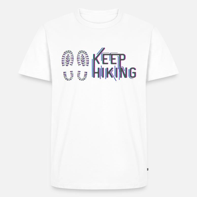 Wandermotivation (Keep Hiking) - Männer Premium Bio T-Shirt - Weiß