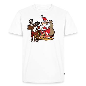 Noël motif de Noël Drôle de renne - T-shirt Premium bio Homme - blanc - Devant - Nico (187cm)