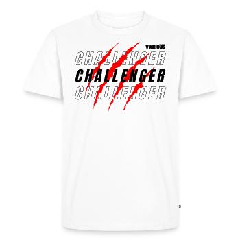 CHALLENGER White - T-shirt Premium bio Homme - blanc - Devant - Nico (187cm)