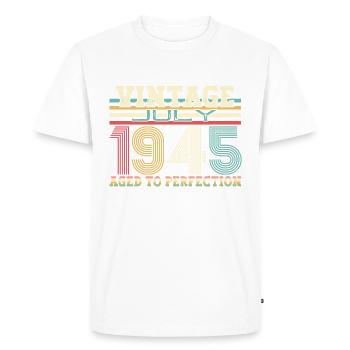 Millésime Juillet 1945 77ème anniversaire Hommes 77 ans - T-shirt Premium bio Homme - blanc - Devant - Nico (187cm)