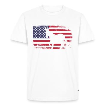 Donkey Mule États-Unis - T-shirt Premium bio Homme - blanc - Devant - Nico (187cm)