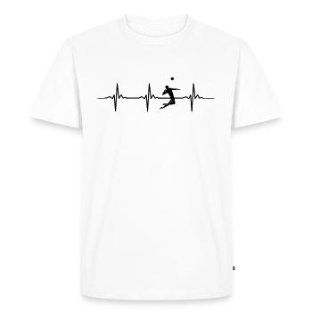 Volleyball Heartbeat Beach Volleyballer Gift - T-shirt Premium bio Homme - blanc - Devant - Nico (187cm)