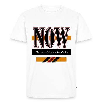 Now or never - Men's Premium Organic T-Shirt - white - Front - Nico (187cm)