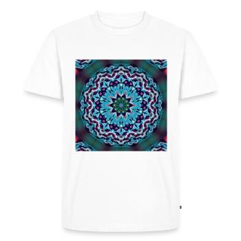 Conception kaléidoscopique lightpainting #1 - T-shirt Premium bio Homme - blanc - Devant - Nico (187cm)