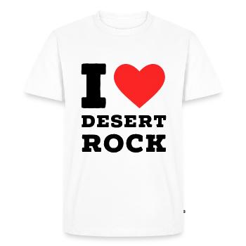J’adore le rock du désert - T-shirt Premium bio Homme - blanc - Devant - Nico (187cm)