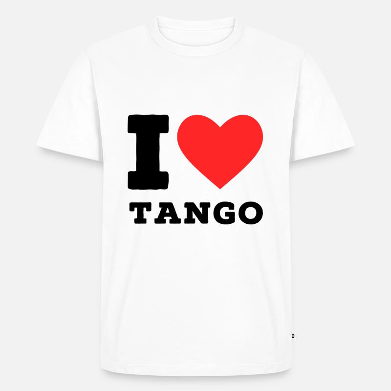 Ich liebe Tango - Männer Premium Bio T-Shirt - Weiß